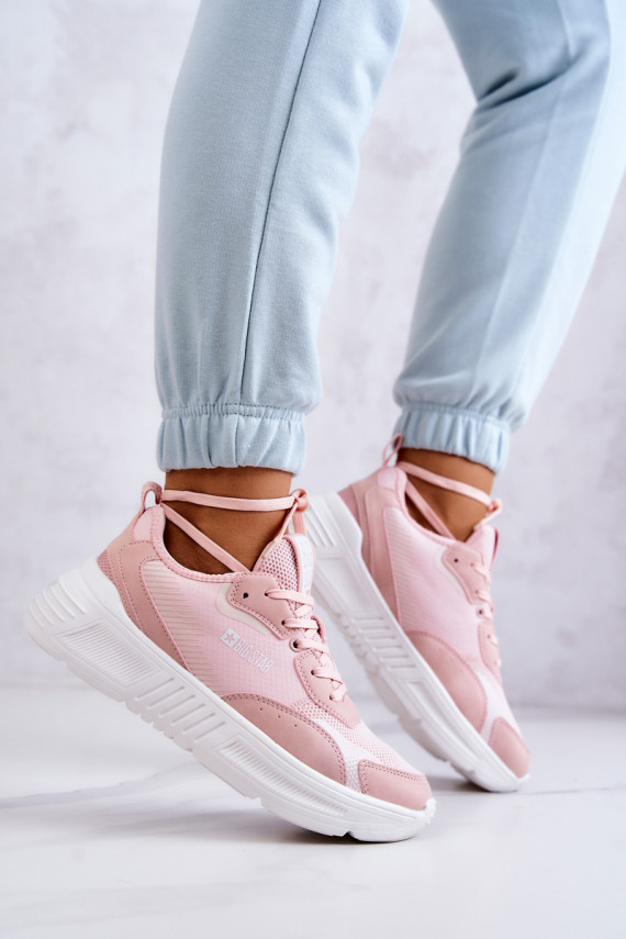  Sneakers modeļa apavi sporta apavi Big Star JJ274595 Rozā krāsas