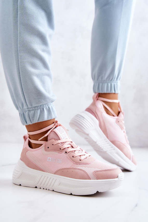  Sneakers modeļa apavi sporta apavi Big Star JJ274595 Rozā krāsas