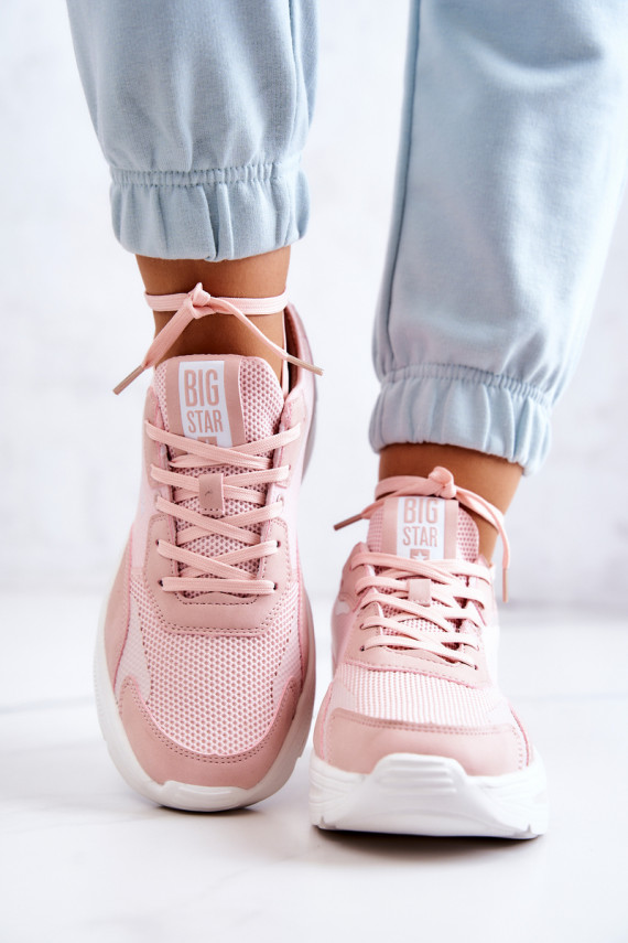  Sneakers modeļa apavi sporta apavi Big Star JJ274595 Rozā krāsas