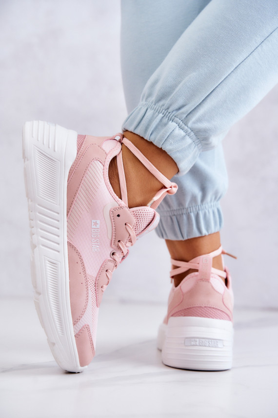  Sneakers modeļa apavi sporta apavi Big Star JJ274595 Rozā krāsas