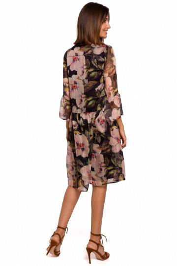 Ziedu vaļēja v-veida kleita... 2