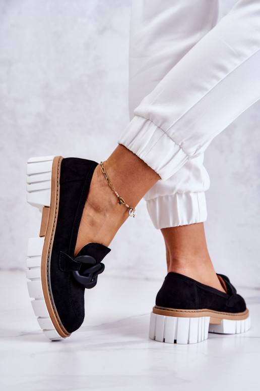 zamšādas apavi  ar ornamentiem melnas krāsas Talisa