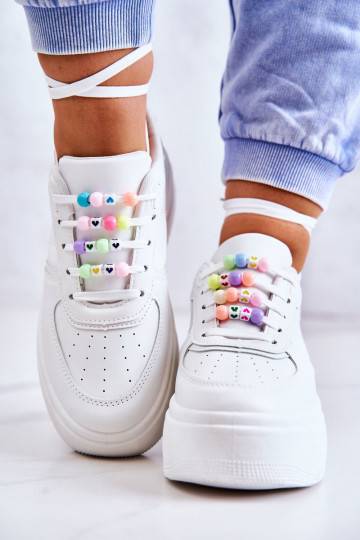 šņorējami sporta apavi Sneakers modeļa apavi baltas krāsas Manila 2