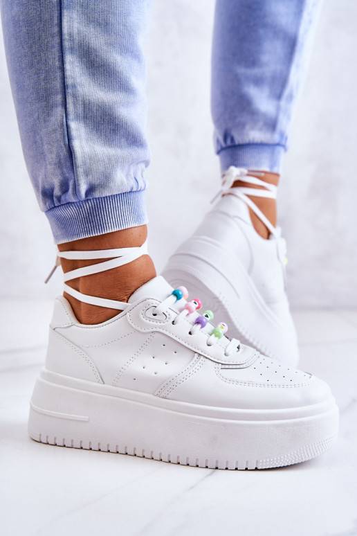   šņorējami sporta apavi Sneakers modeļa apavi baltas krāsas Manila