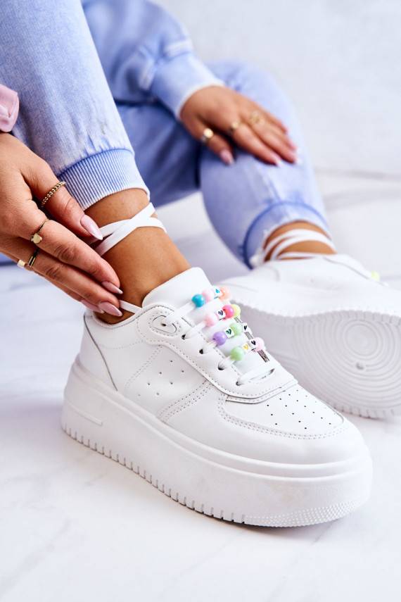   šņorējami sporta apavi Sneakers modeļa apavi baltas krāsas Manila