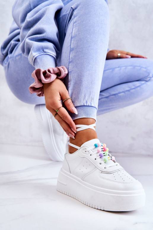   šņorējami sporta apavi Sneakers modeļa apavi baltas krāsas Manila