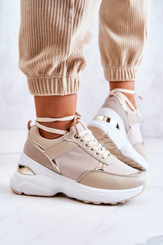   Mirdzoši sporta apavi ar platformu smilšu krāsas Activity