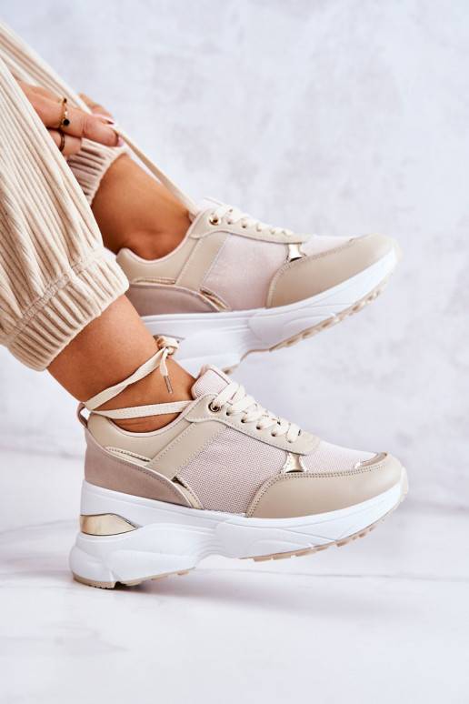   Mirdzoši sporta apavi ar platformu smilšu krāsas Activity