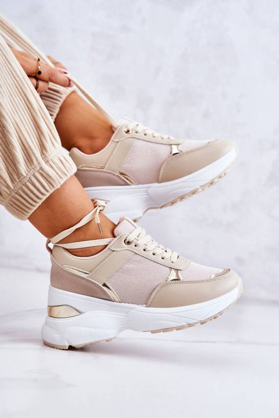   Mirdzoši sporta apavi ar platformu smilšu krāsas Activity