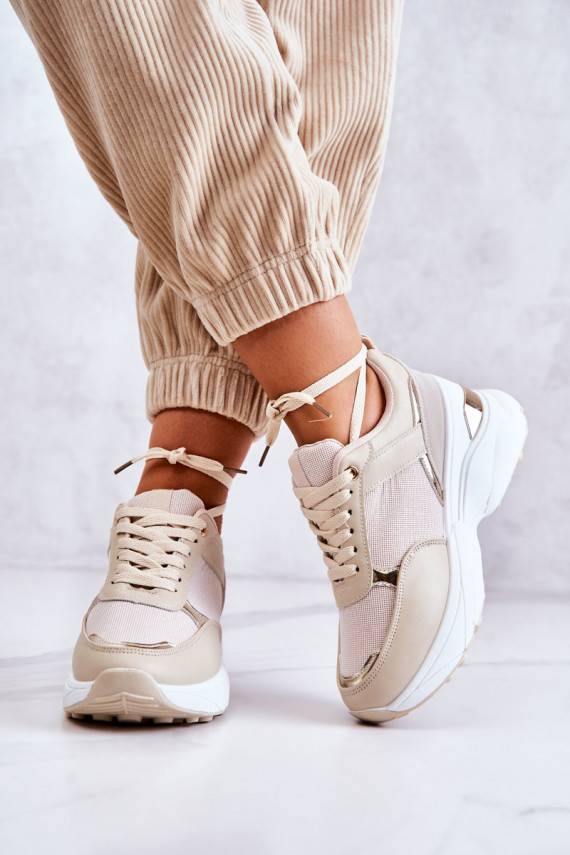   Mirdzoši sporta apavi ar platformu smilšu krāsas Activity