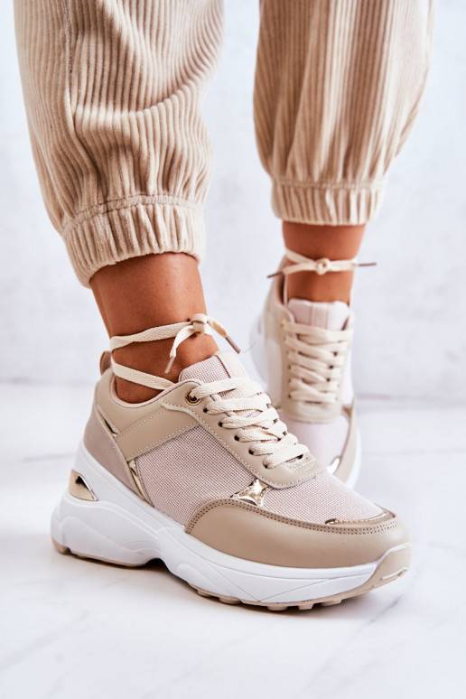   Mirdzoši sporta apavi ar platformu smilšu krāsas Activity