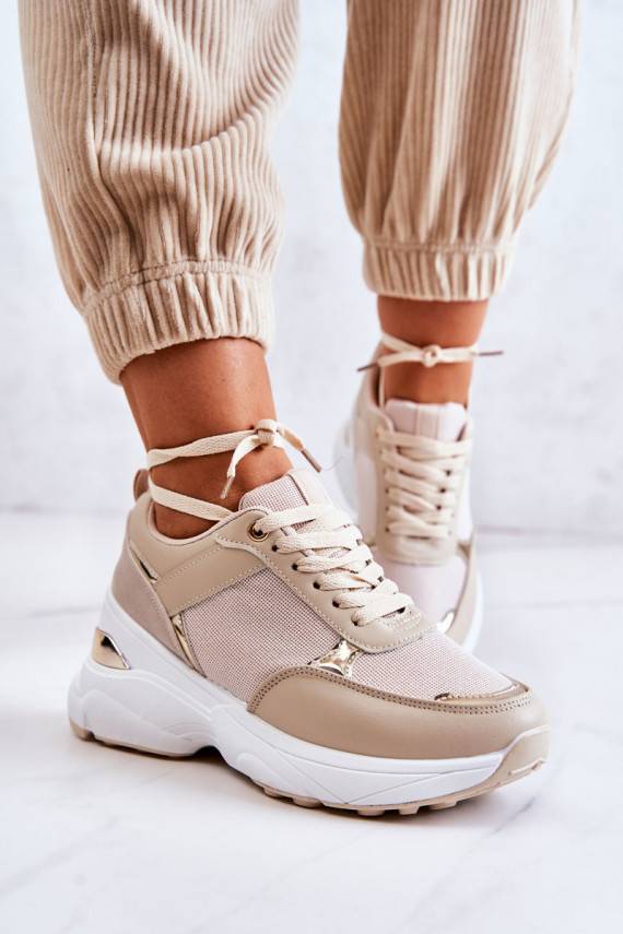   Mirdzoši sporta apavi ar platformu smilšu krāsas Activity