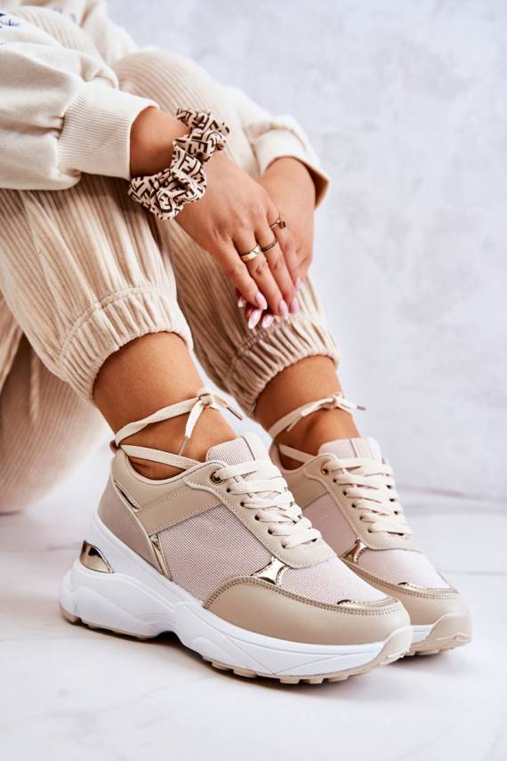   Mirdzoši sporta apavi ar platformu smilšu krāsas Activity