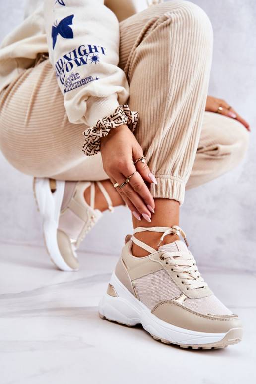   Mirdzoši sporta apavi ar platformu smilšu krāsas Activity