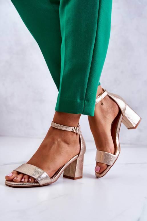   stilīgas sandales ar papēdi Zelta krāsas Lucida
