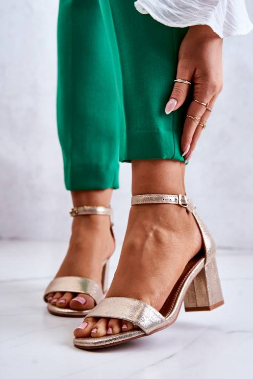   stilīgas sandales ar papēdi Zelta krāsas Lucida