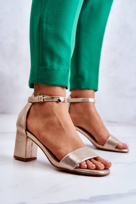   stilīgas sandales ar papēdi Zelta krāsas Lucida