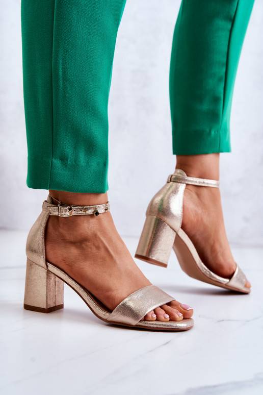   stilīgas sandales ar papēdi Zelta krāsas Lucida