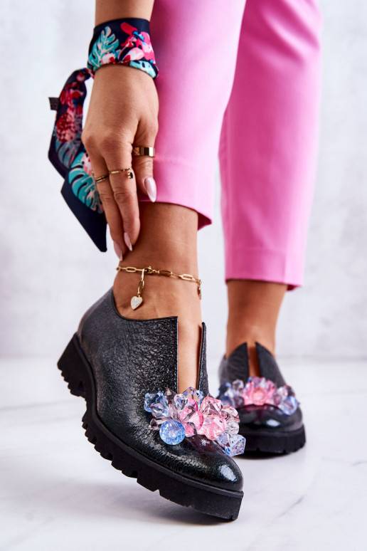 Eleganta stila   apavi ar ornamentiem haki krāsas Cindy  Eleganta stila   apavi ar ornamentiem haki krāsas Cindy