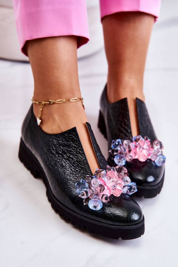 Eleganta stila   apavi ar ornamentiem haki krāsas Cindy 