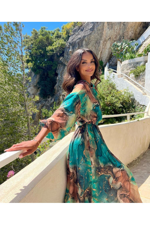 Zaļa kleita ar rakstiem Green Marble Zaļa kleita ar rakstiem Green Marble