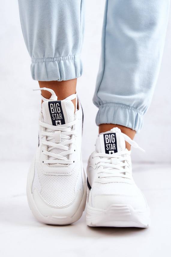  Sneakers modeļa apavi sporta apavi Big Star JJ274596 baltas krāsas