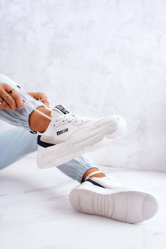  Sneakers modeļa apavi sporta apavi Big Star JJ274596 baltas krāsas