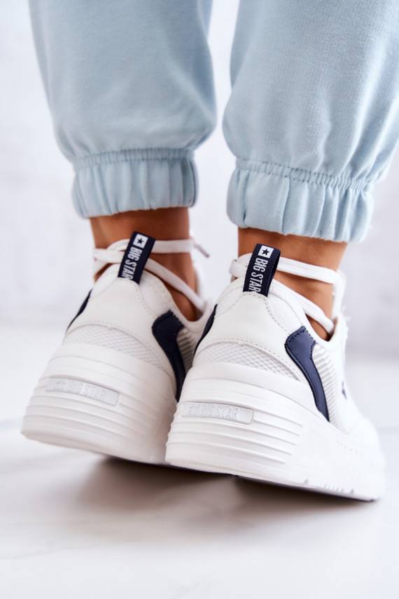  Sneakers modeļa apavi sporta apavi Big Star JJ274596 baltas krāsas