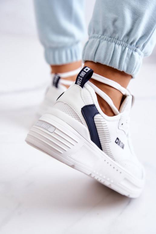 Sneakers modeļa apavi sporta apavi Big Star JJ274596 baltas krāsas  Sneakers modeļa apavi sporta apavi Big Star JJ274596 baltas krāsas