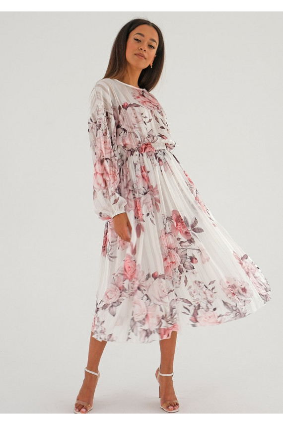 Elvire - Puķaina Midi kleita