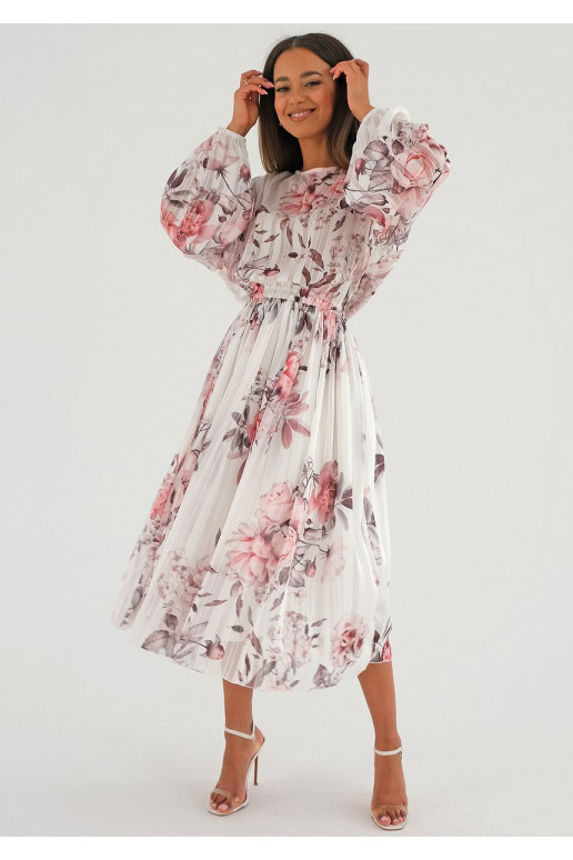 Elvire - Puķaina Midi kleita Elvire - Puķaina Midi kleita