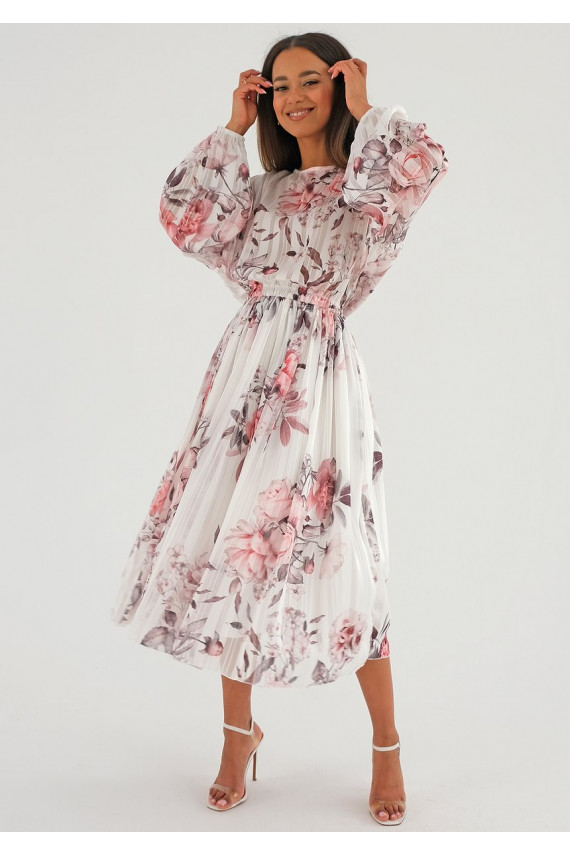 Elvire - Puķaina Midi kleita