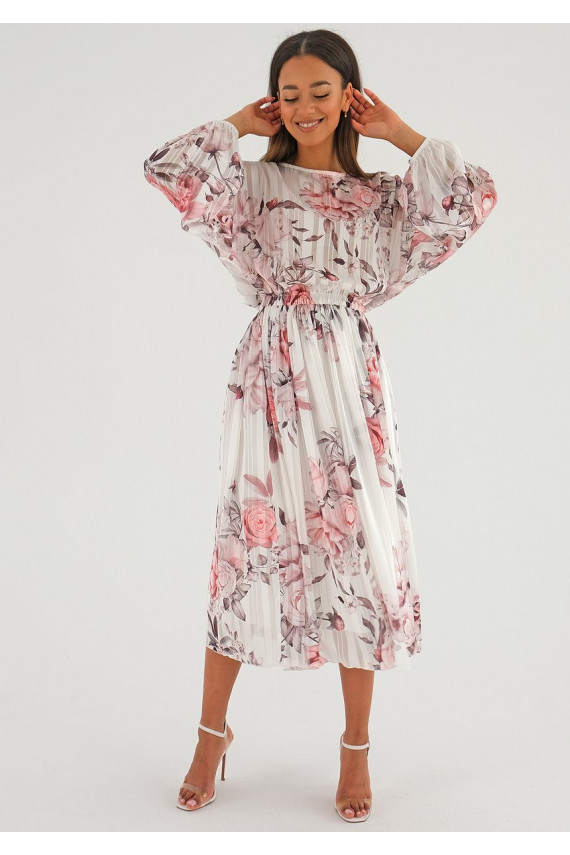 Elvire - Puķaina Midi kleita