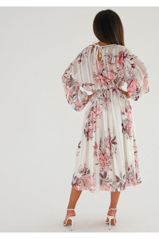 Elvire - Puķaina Midi kleita Elvire - Puķaina Midi kleita