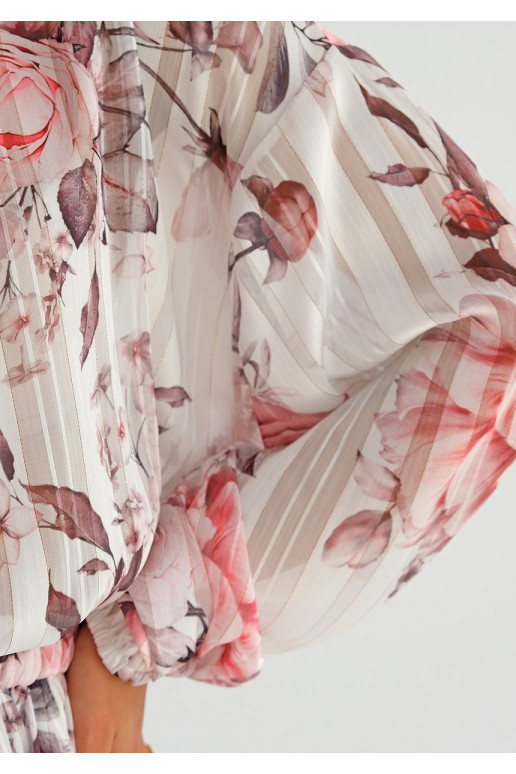 Elvire - Puķaina Midi kleita Elvire - Puķaina Midi kleita