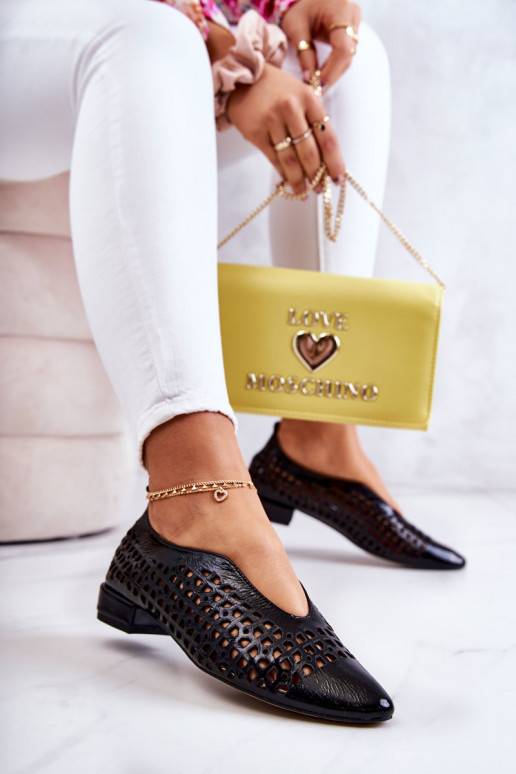 Eleganta stila Laque   apavi  melnas krāsas Ismena