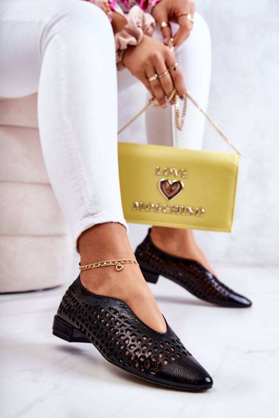 Eleganta stila Laque   apavi  melnas krāsas Ismena