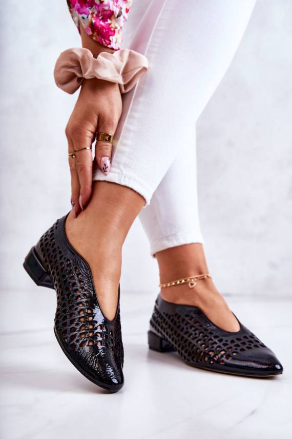 Eleganta stila Laque   apavi  melnas krāsas Ismena