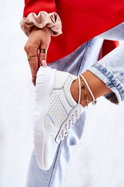 Klasiska modeļa   Sneakers modeļa apavi baltas krāsas Carly Klasiska modeļa   Sneakers modeļa apavi baltas krāsas Carly