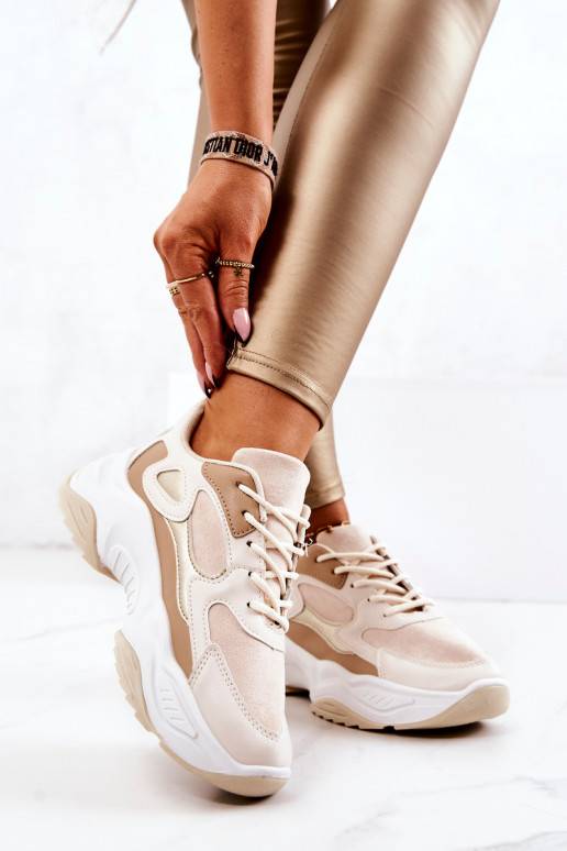 Sportiska stila apavi Sneakers modeļa apavi smilšu krāsas Retroque