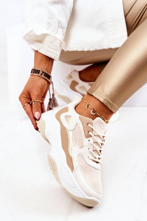 Sportiska stila apavi Sneakers modeļa apavi smilšu krāsas Retroque