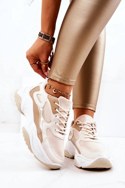 Sportiska stila apavi Sneakers modeļa apavi smilšu krāsas Retroque