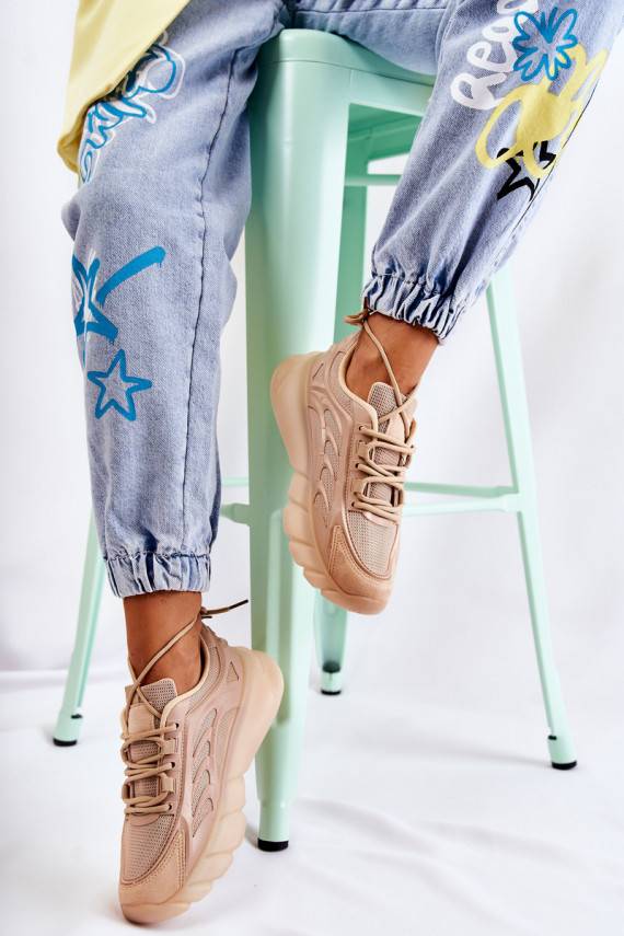 Stilīgasrnas   sporta apavi Sneakers modeļa apavi smilšu krāsas Sollero