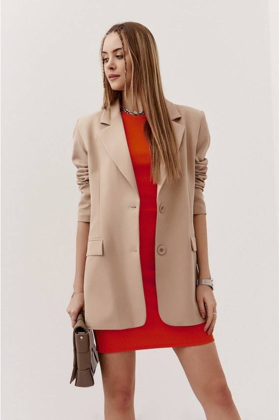 Sieviešu jaka oversize kapučīno krāsas 225101