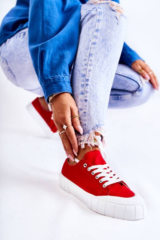 Sieviešu apavi ar platformu sarkanas krāsas Comes