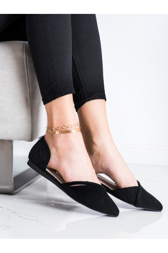 Zamšādas balerīnas Cut Out 