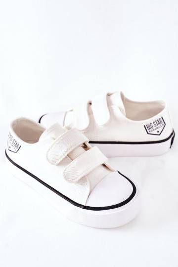 Bērnu brīvā laika apavi ar lipīgām aizdarēm Big Star FF374061 baltas krāsas 2