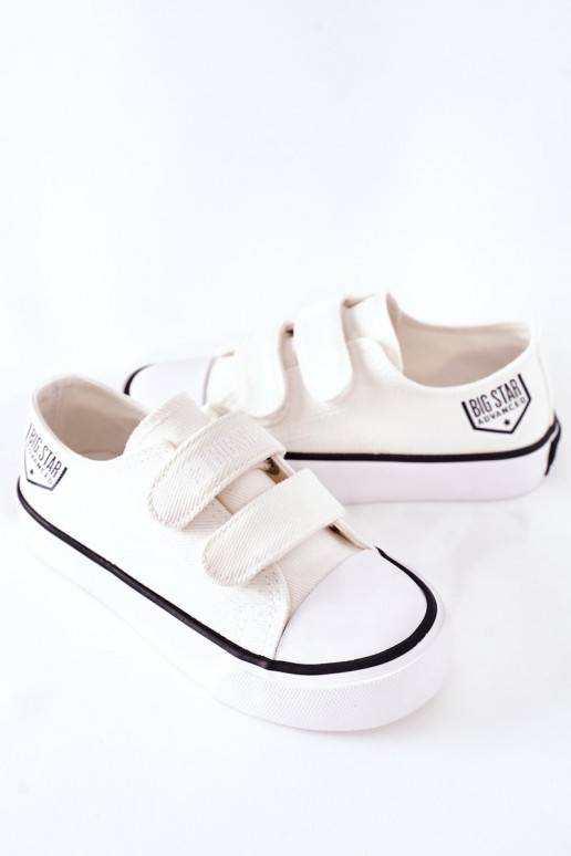 Bērnu brīvā laika apavi ar lipīgām aizdarēm Big Star FF374061 baltas krāsas Bērnu brīvā laika apavi ar lipīgām aizdarēm Big Star FF374061 baltas krāsas