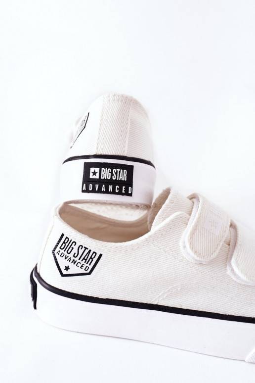 Bērnu brīvā laika apavi ar lipīgām aizdarēm Big Star FF374061 baltas krāsas Bērnu brīvā laika apavi ar lipīgām aizdarēm Big Star FF374061 baltas krāsas