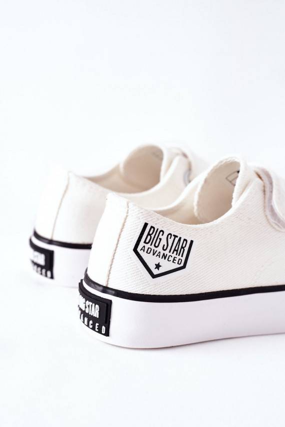Bērnu brīvā laika apavi ar lipīgām aizdarēm Big Star FF374061 baltas krāsas
